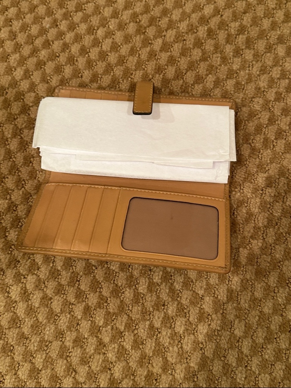 Coach Monogram Continental Wallet in Beige and Brown - Picture 4 of 6